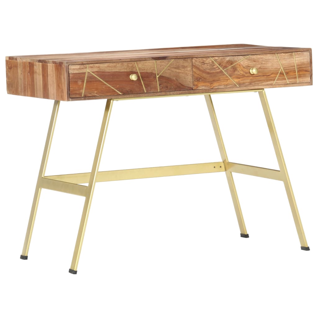 Schrijftafel met lades 100x55x75 cm massief acaciahout is nu te koop bij PeponiXL, paradijselijk wonen!
