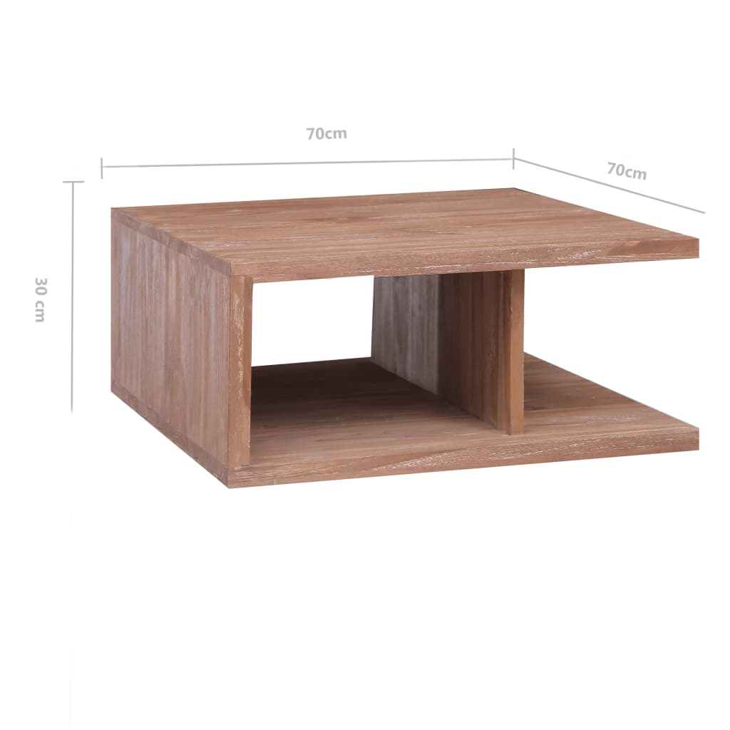 Salontafel 70x70x30 cm massief teakhout is nu te koop bij PeponiXL, paradijselijk wonen!