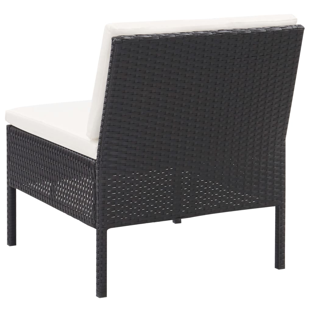 6-delige Loungeset met kussens poly rattan zwart is nu te koop bij PeponiXL, paradijselijk wonen!