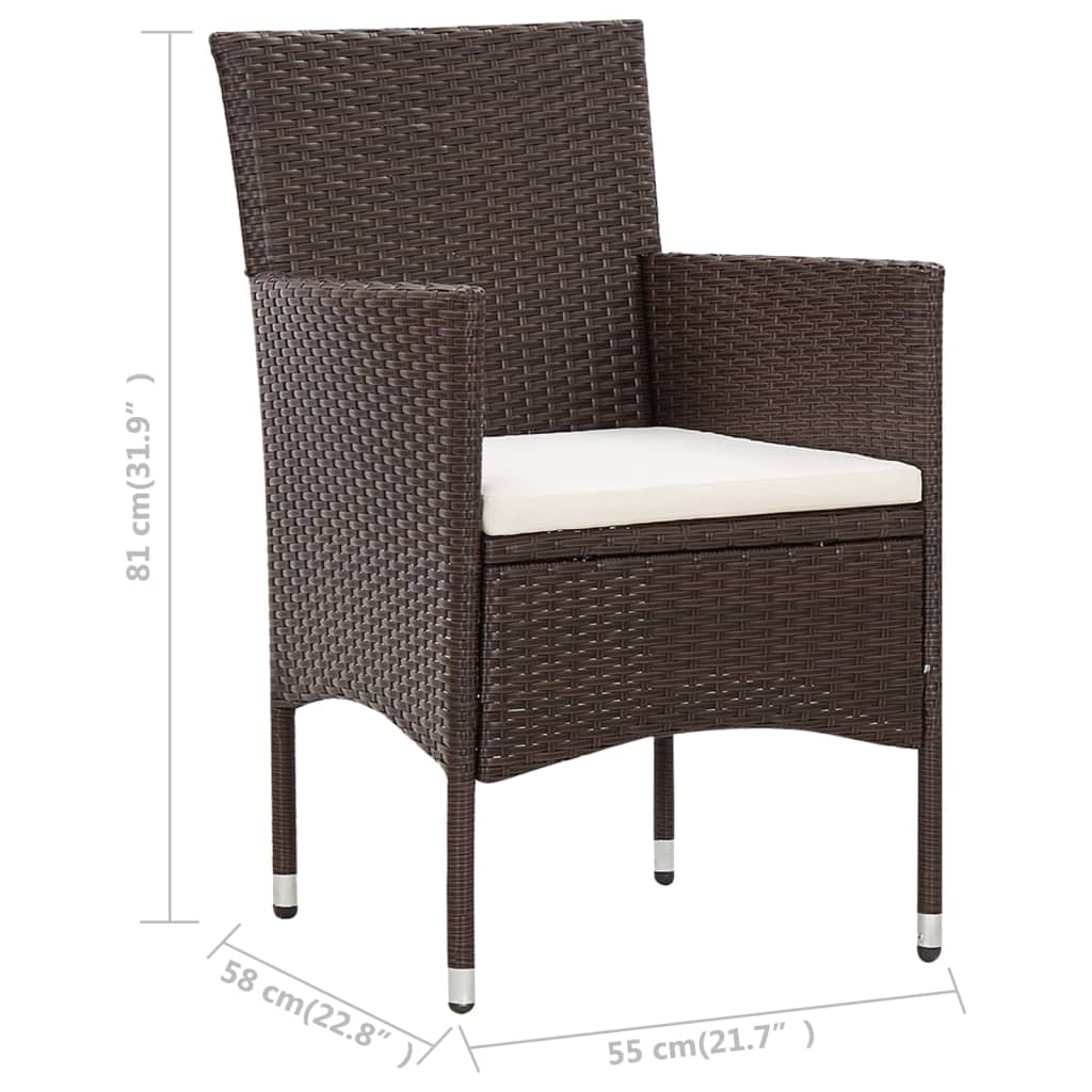 5-delige Loungeset met kussens poly rattan bruin is nu te koop bij PeponiXL, paradijselijk wonen!