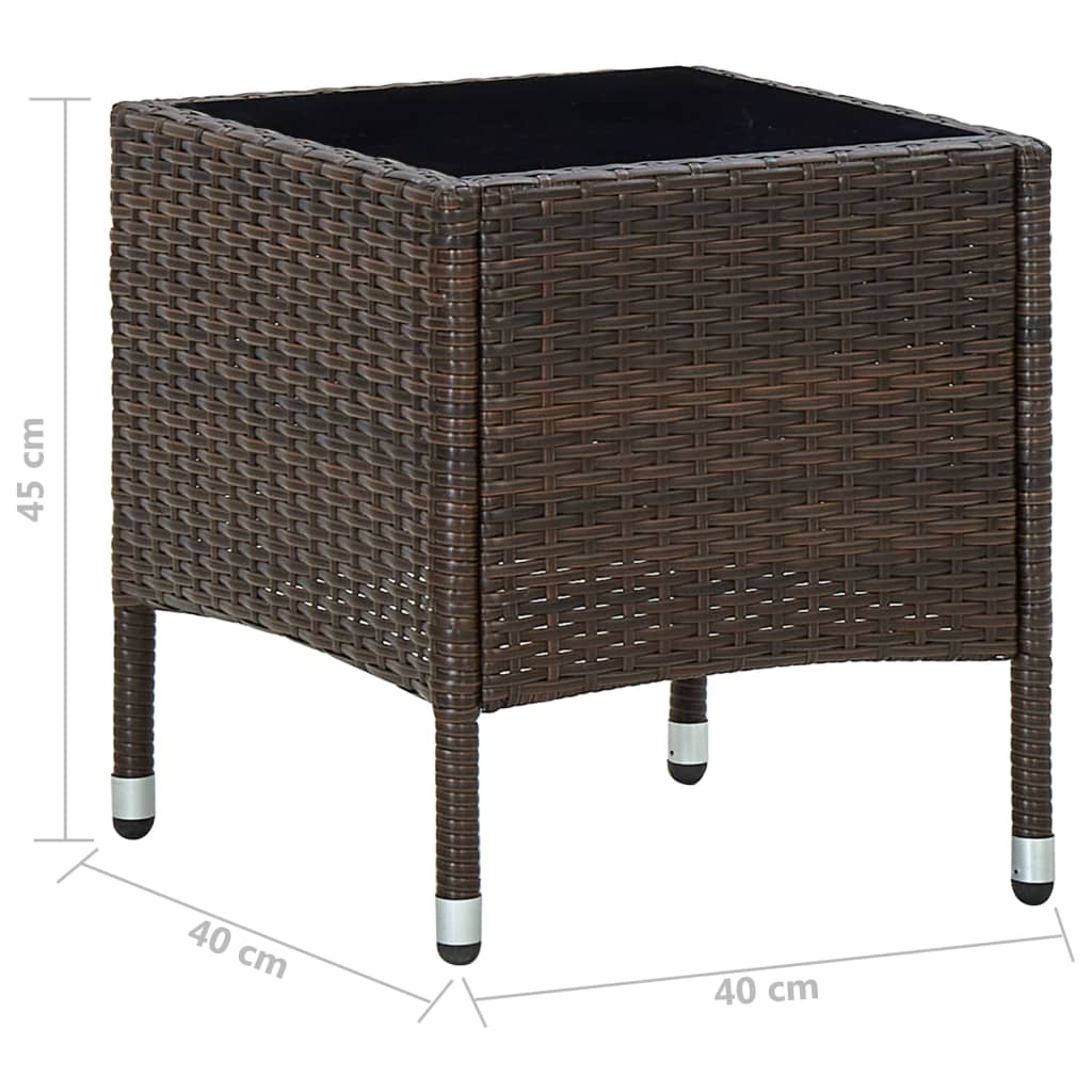 Tuintafel 40x40x45 cm poly rattan bruin is nu te koop bij PeponiXL, paradijselijk wonen!