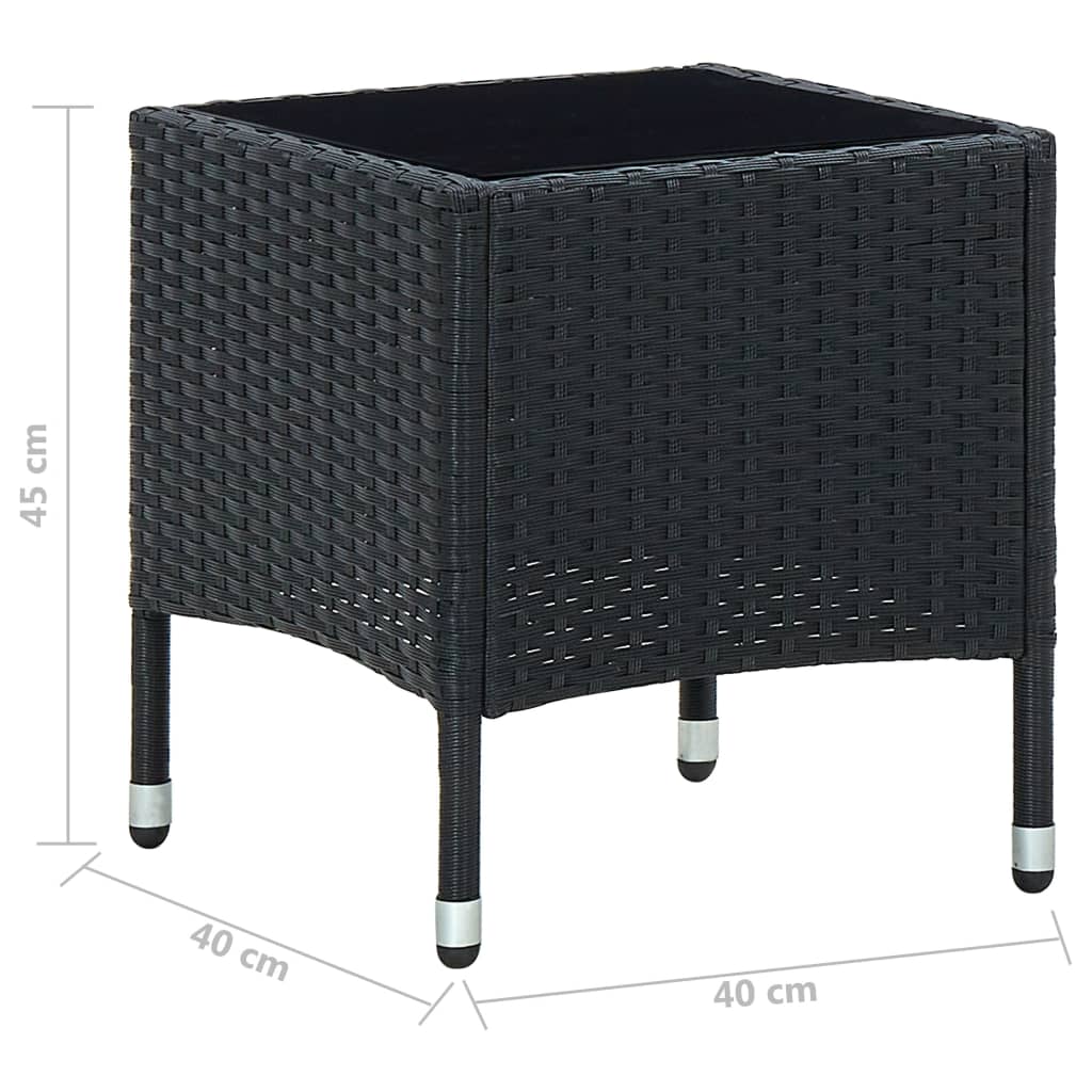 Tuintafel 40x40x45 cm poly rattan zwart is nu te koop bij PeponiXL, paradijselijk wonen!