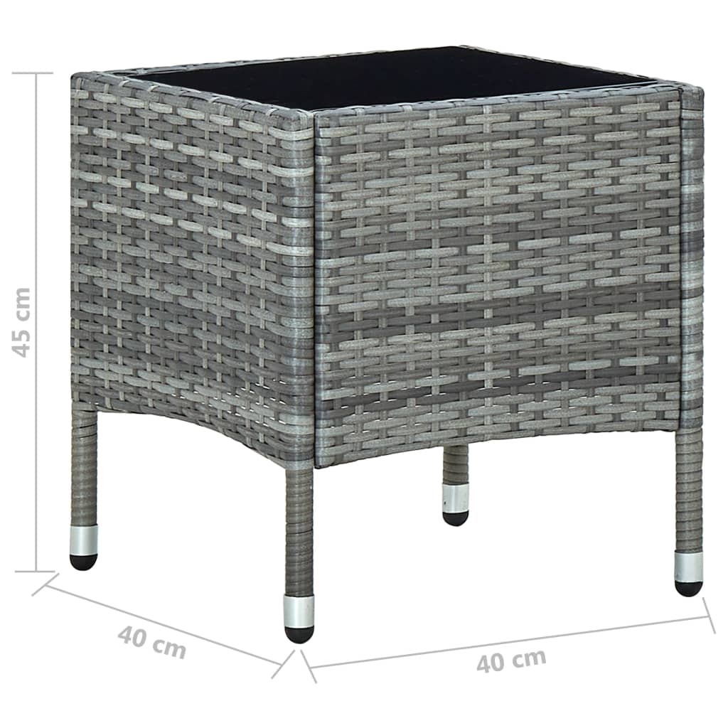 Tuintafel 40x40x45 cm poly rattan grijs is nu te koop bij PeponiXL, paradijselijk wonen!