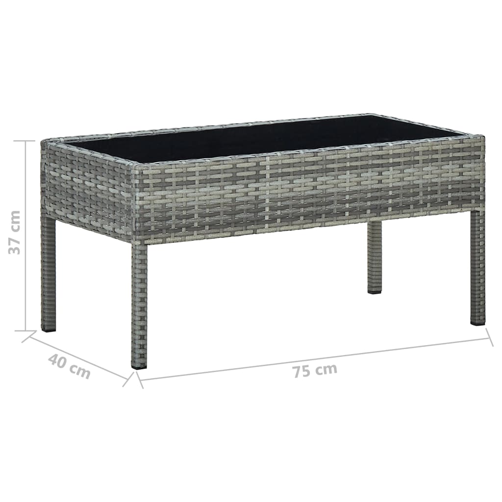 Tuintafel 75x40x37 cm poly rattan grijs is nu te koop bij PeponiXL, paradijselijk wonen!