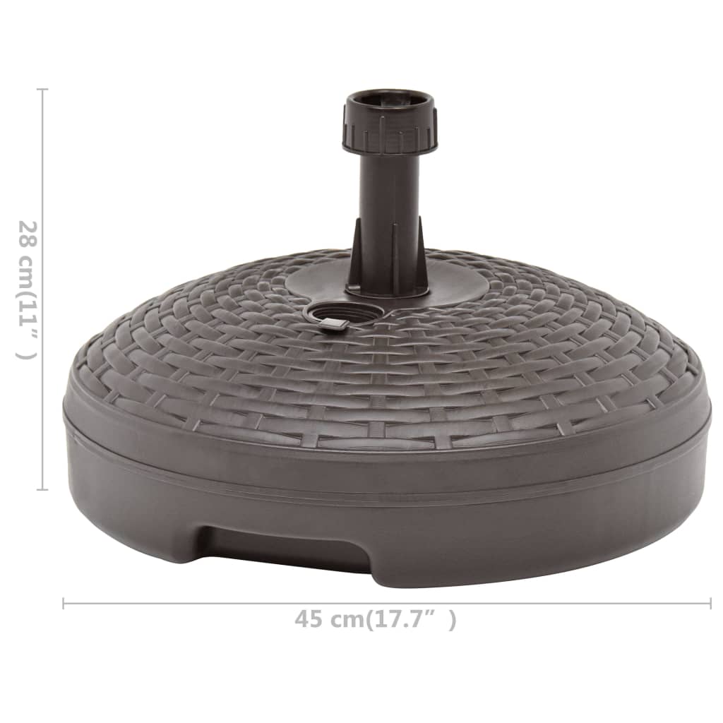 Parasolvoet gevuld met zand/water 20 L kunststof rattan bruin is nu te koop bij PeponiXL, paradijselijk wonen!