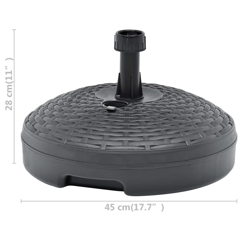 Parasolvoet gevuld zand/water 20 L kunststof rattan antraciet is nu te koop bij PeponiXL, paradijselijk wonen!