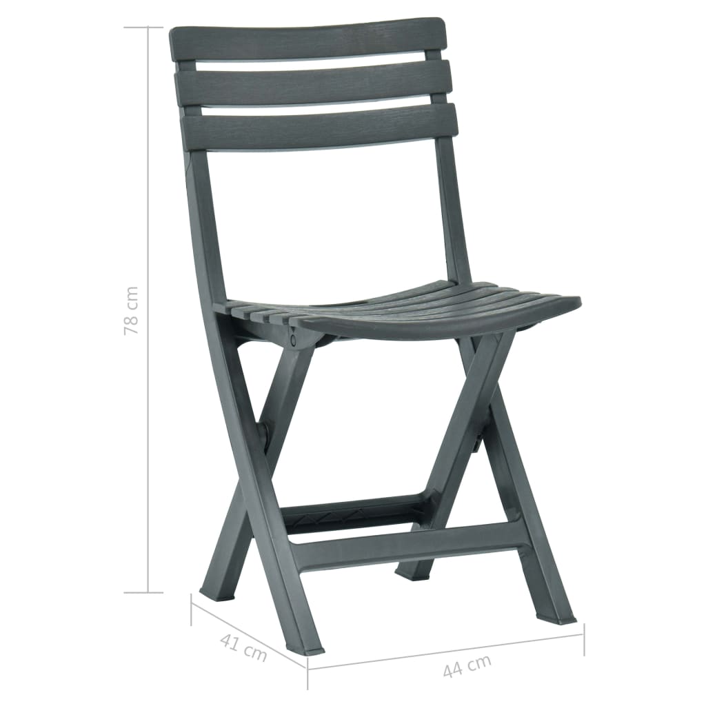 Tuinstoelen inklapbaar 2 st kunststof groen is nu te koop bij PeponiXL, paradijselijk wonen!