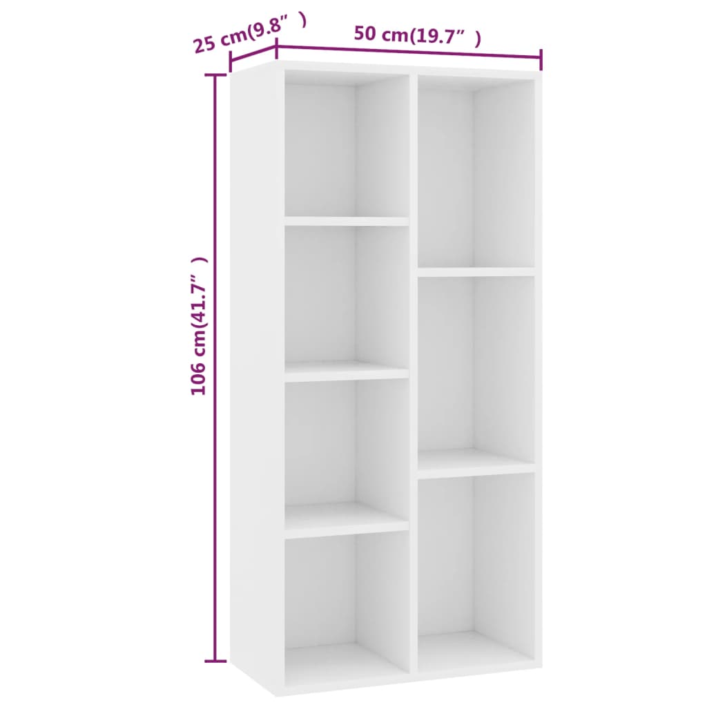 Boekenkast 50x25x106 cm bewerkt hout wit is nu te koop bij PeponiXL, paradijselijk wonen!