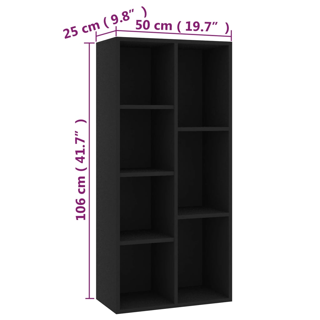 Boekenkast 50x25x106 cm bewerkt hout zwart is nu te koop bij PeponiXL, paradijselijk wonen!