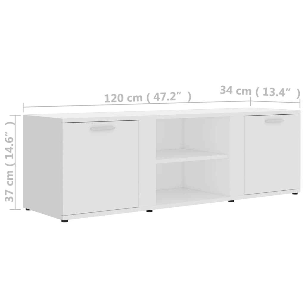Tv-meubel 120x34x37 cm bewerkt hout wit is nu te koop bij PeponiXL, paradijselijk wonen!