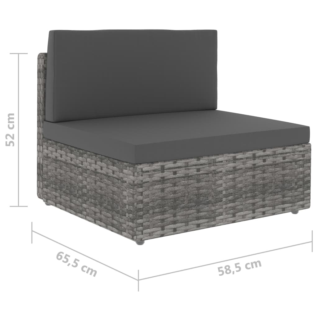 2-delige Loungeset poly rattan grijs is nu te koop bij PeponiXL, paradijselijk wonen!