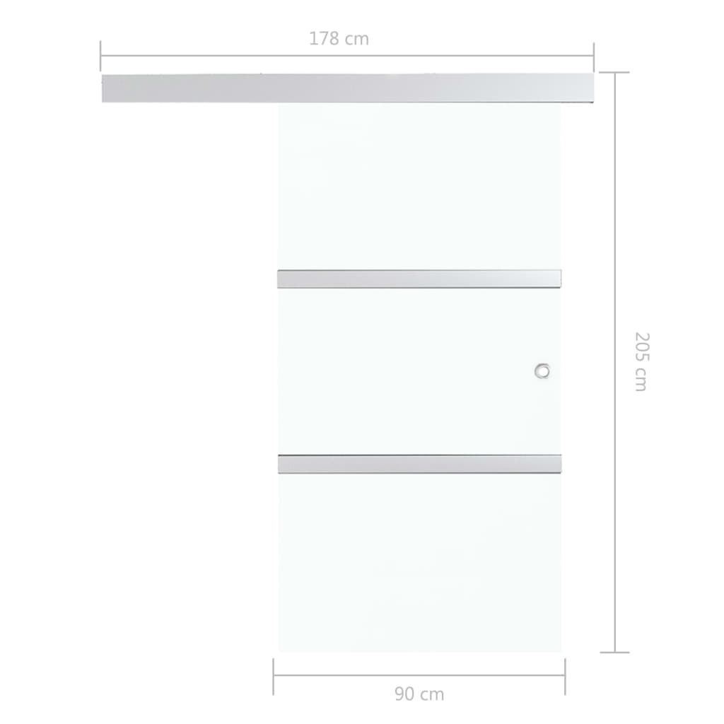 Schuifdeur met zachte stops 90x205 cm ESG-glas en aluminium is nu te koop bij PeponiXL, paradijselijk wonen!