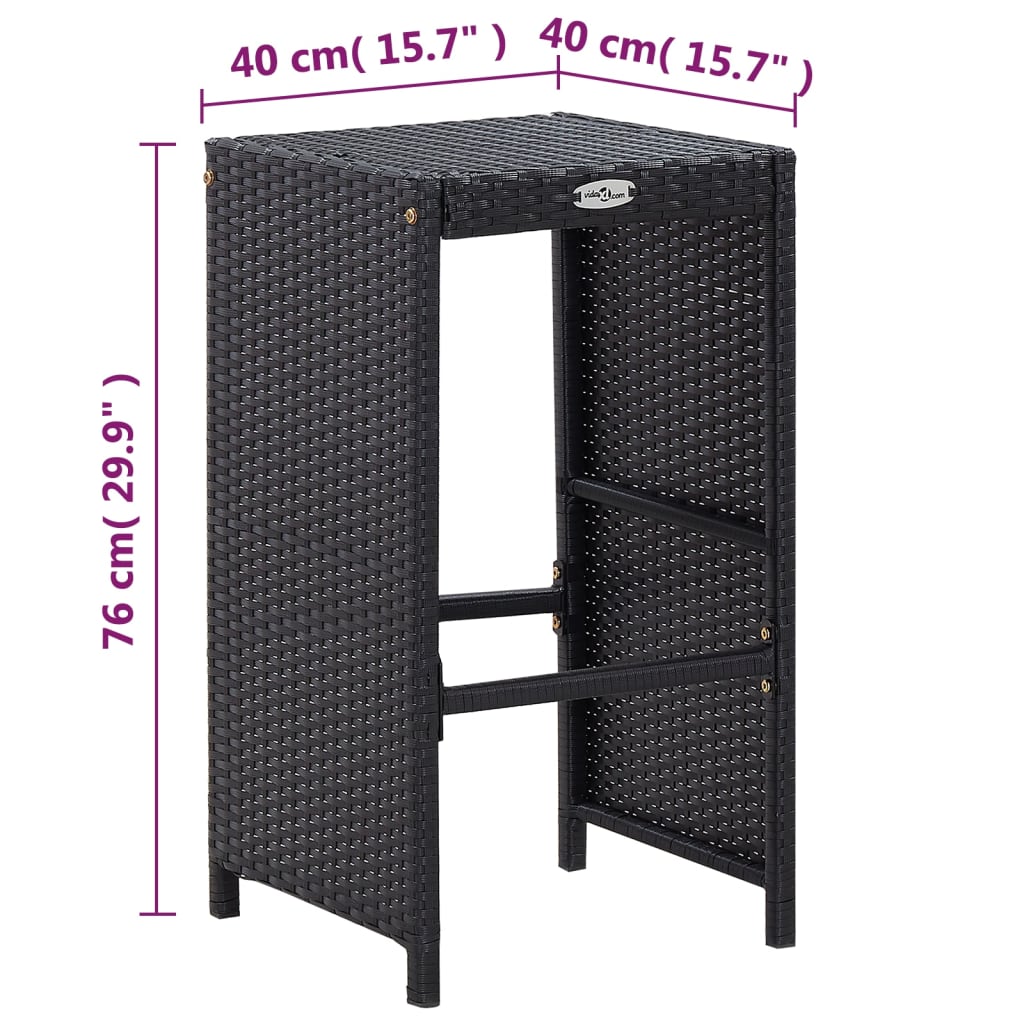 7-delige Tuinbarset met kussens poly rattan zwart is nu te koop bij PeponiXL, paradijselijk wonen!