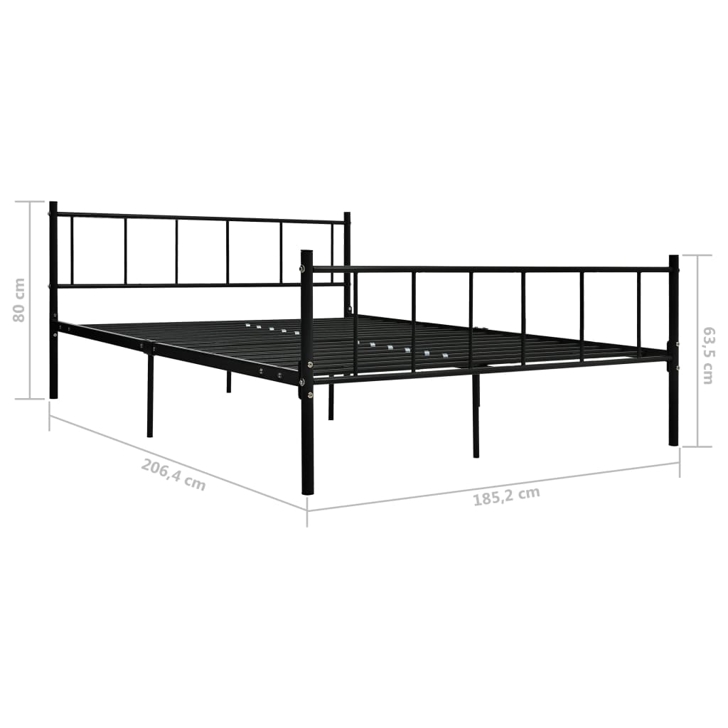 Bedframe metaal zwart 180x200 cm is nu te koop bij PeponiXL, paradijselijk wonen!
