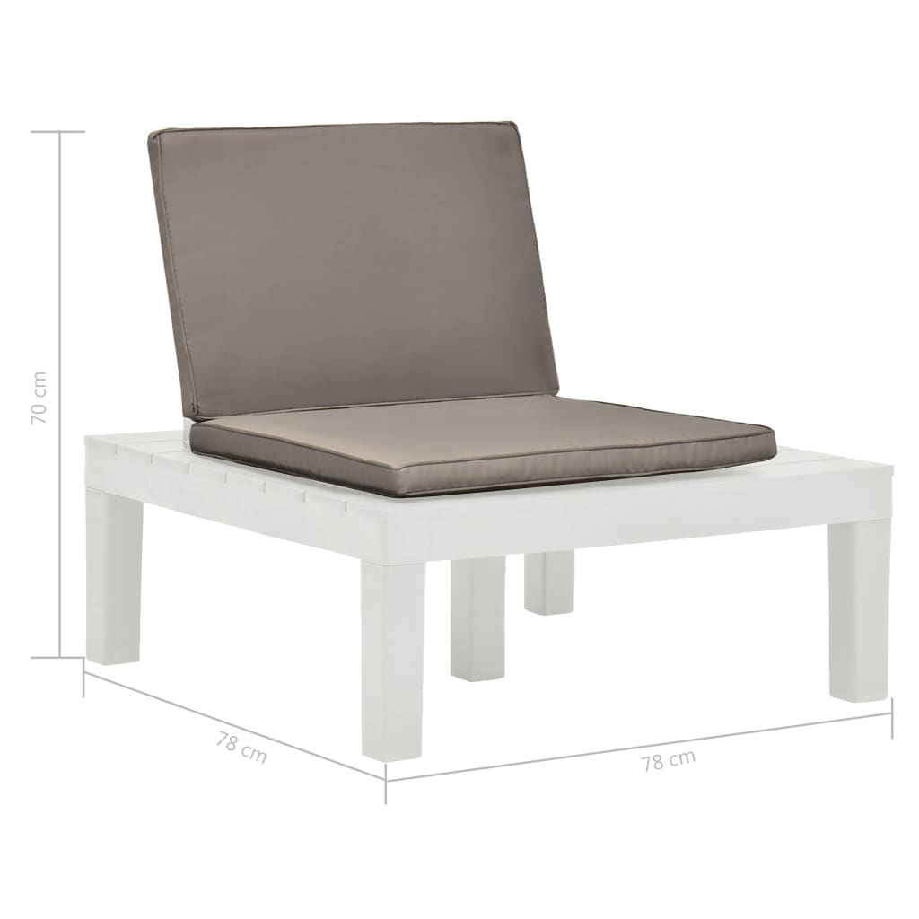 Loungestoelen 2 st met kussens kunststof wit is nu te koop bij PeponiXL, paradijselijk wonen!