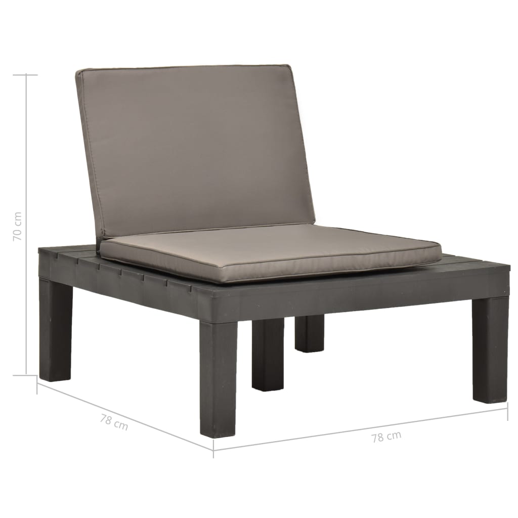 Loungestoelen 2 st met kussens kunststof antraciet is nu te koop bij PeponiXL, paradijselijk wonen!