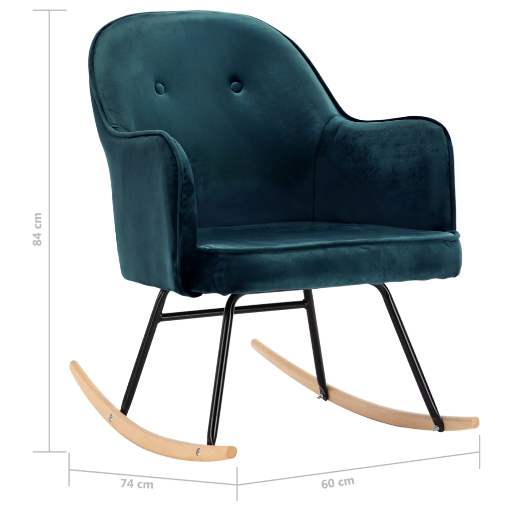 Schommelstoel fluweel blauw is nu te koop bij PeponiXL, paradijselijk wonen!