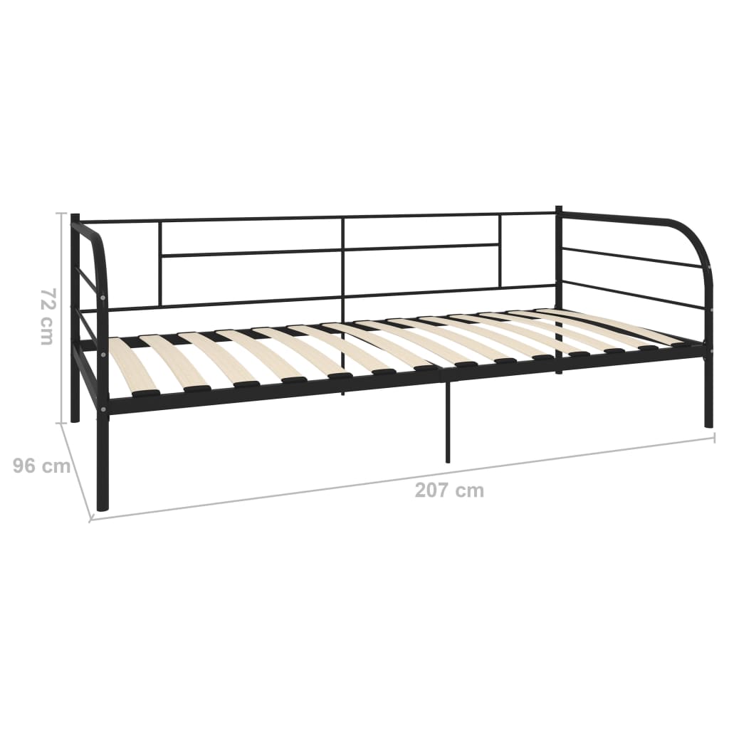 Bedbank metaal zwart 90x200 cm is nu te koop bij PeponiXL, paradijselijk wonen!