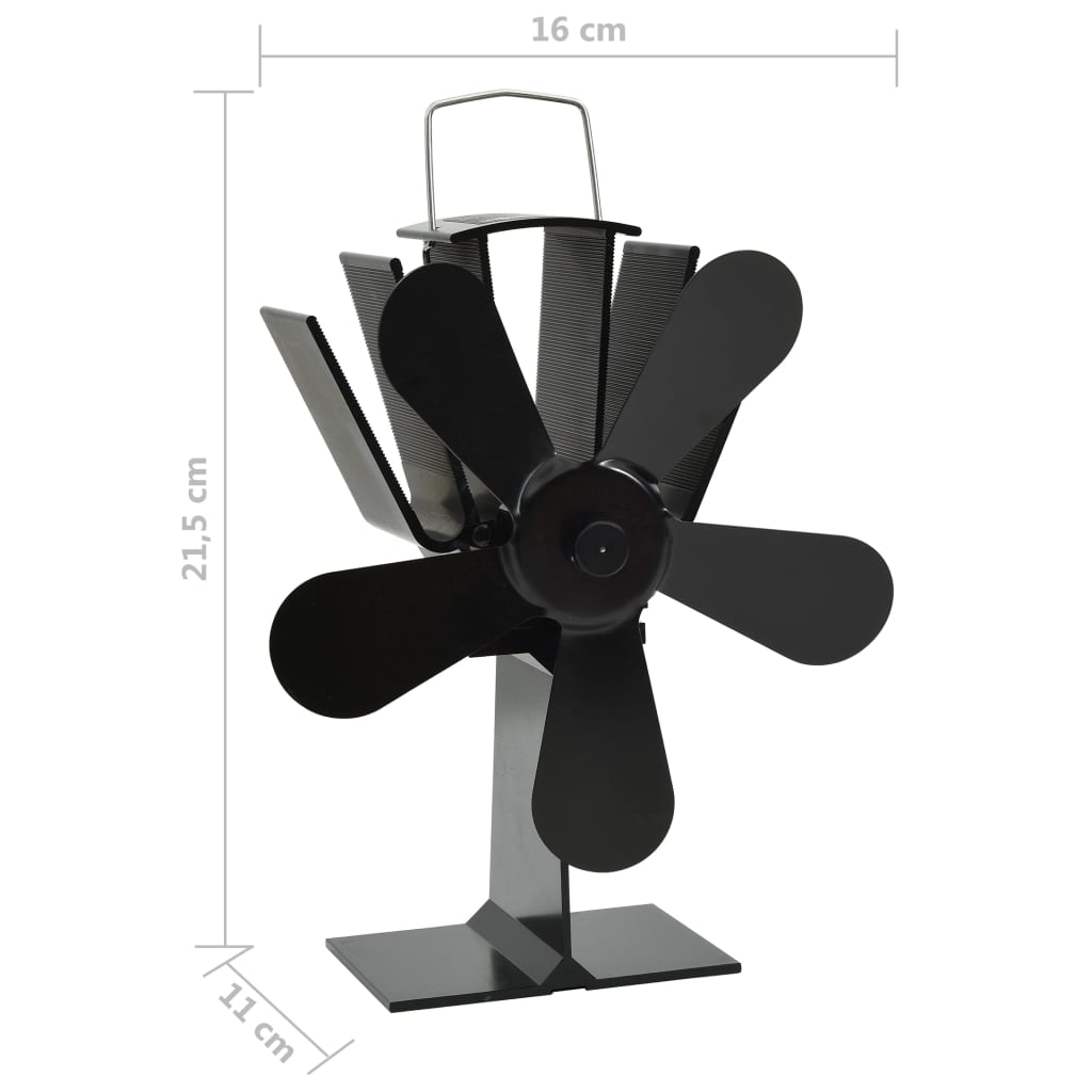 Kachelventilator met 5 vinnen zwart is nu te koop bij PeponiXL, paradijselijk wonen!