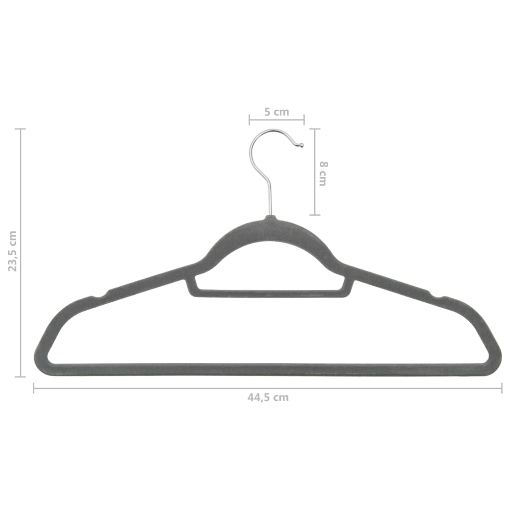 50-delige Kledinghangerset anti-slip fluweel grijs is nu te koop bij PeponiXL, paradijselijk wonen!