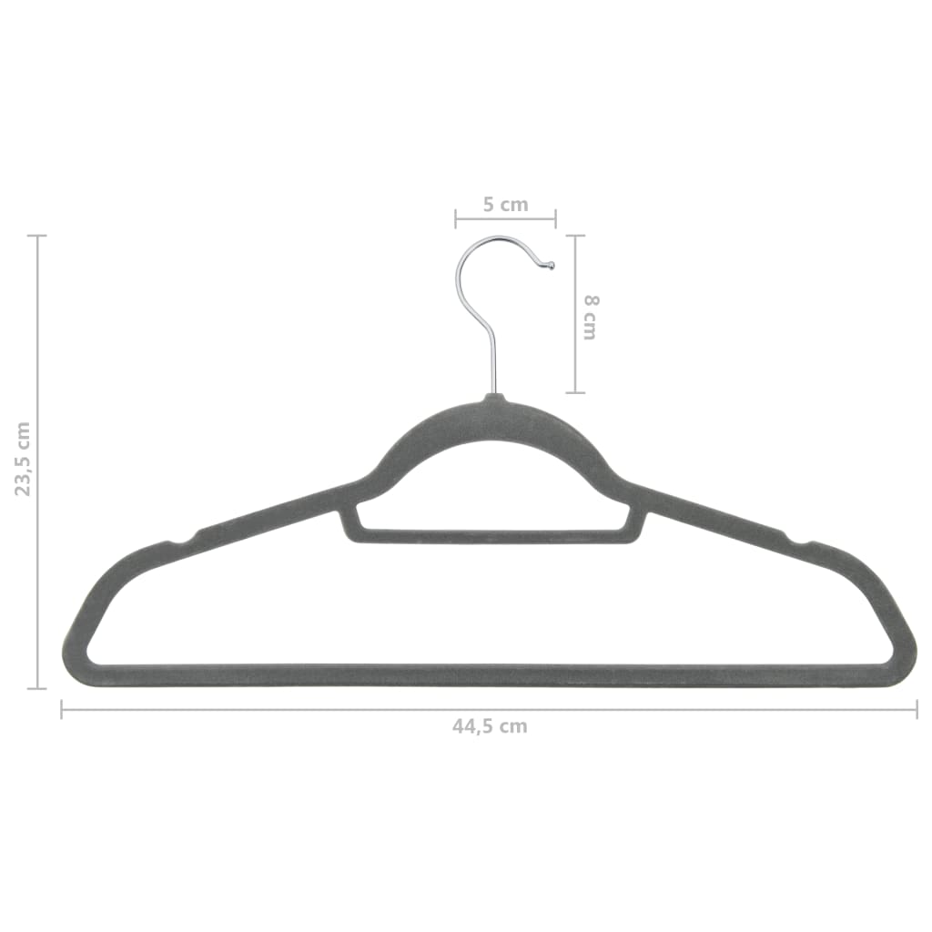 100-delige Kledinghangerset anti-slip fluweel grijs is nu te koop bij PeponiXL, paradijselijk wonen!