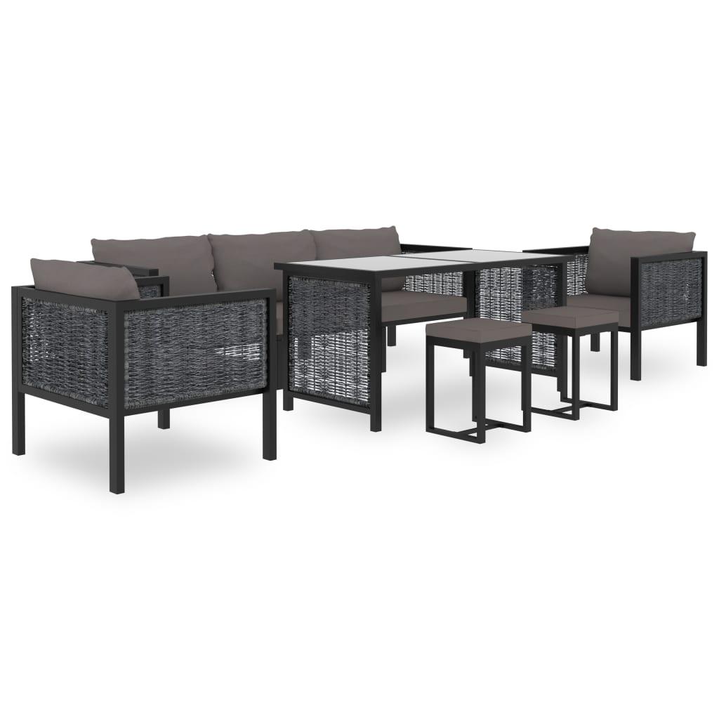 Hoekbank sectioneel met linkerarmleuning poly rattan antraciet is nu te koop bij PeponiXL, paradijselijk wonen!