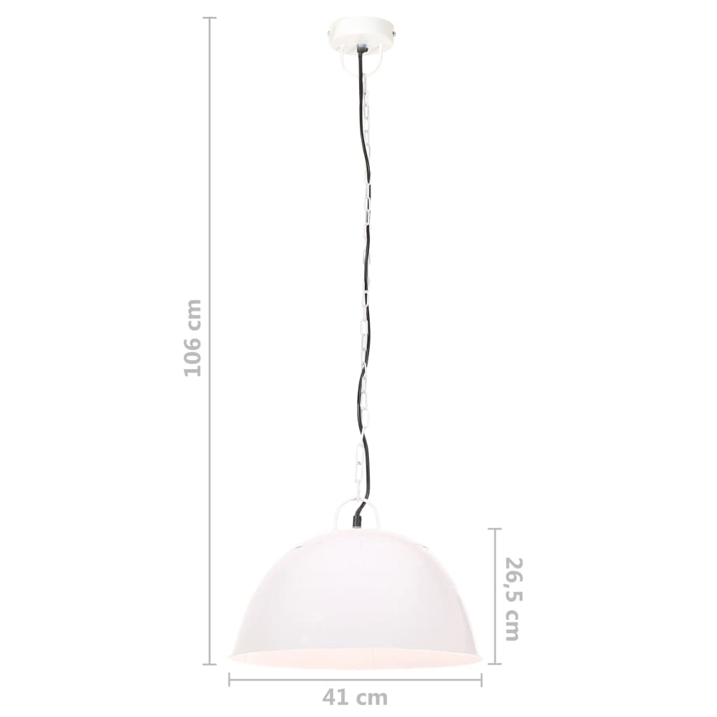 Hanglamp industrieel vintage rond 25 W E27 41 cm wit is nu te koop bij PeponiXL, paradijselijk wonen!