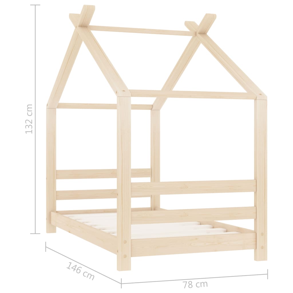 Kinderbedframe massief grenenhout 70x140 cm is nu te koop bij PeponiXL, paradijselijk wonen!