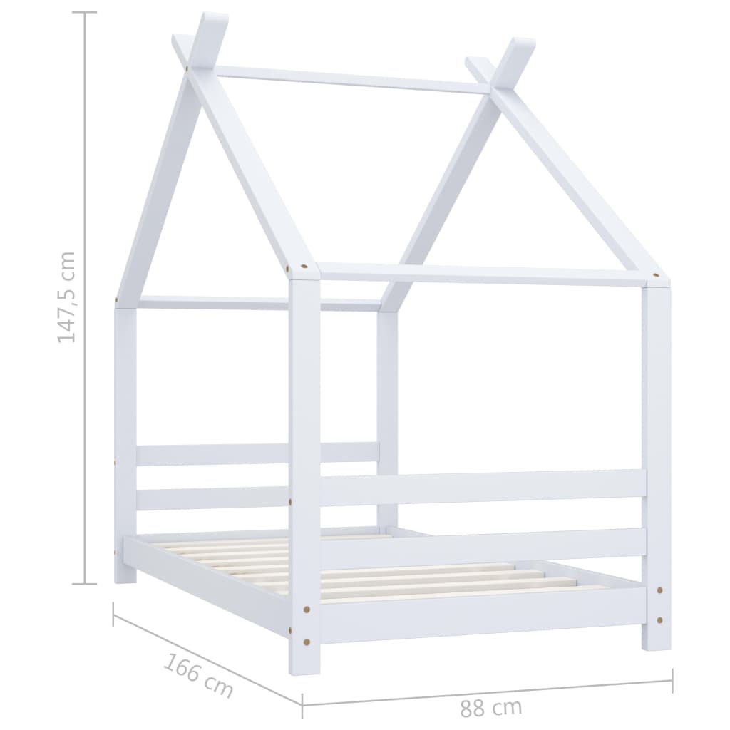Kinderbedframe massief grenenhout wit 80x160 cm is nu te koop bij PeponiXL, paradijselijk wonen!