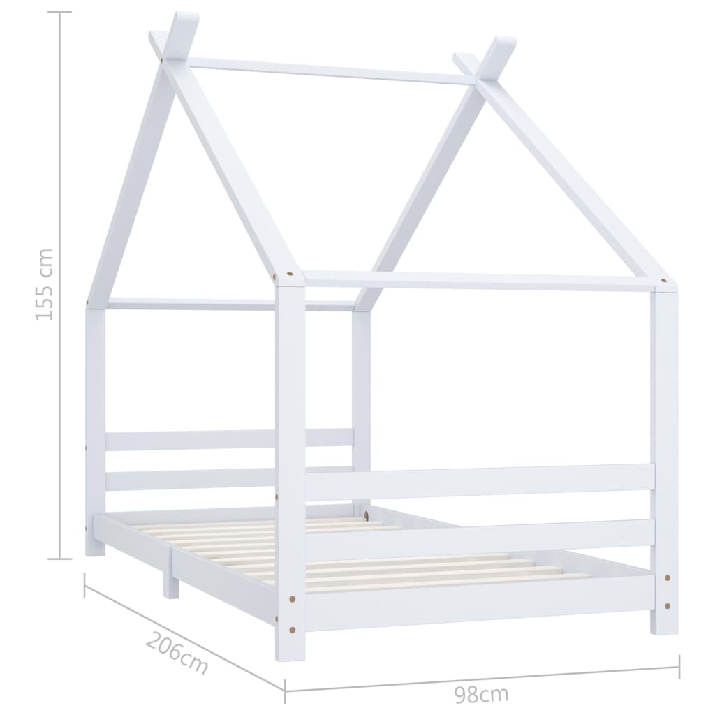 Kinderbedframe massief grenenhout wit 90x200 cm is nu te koop bij PeponiXL, paradijselijk wonen!