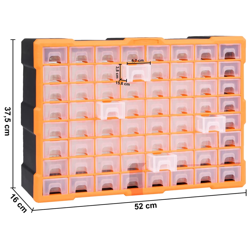 Organiser met 64 lades 52x16x37,5 cm is nu te koop bij PeponiXL, paradijselijk wonen!