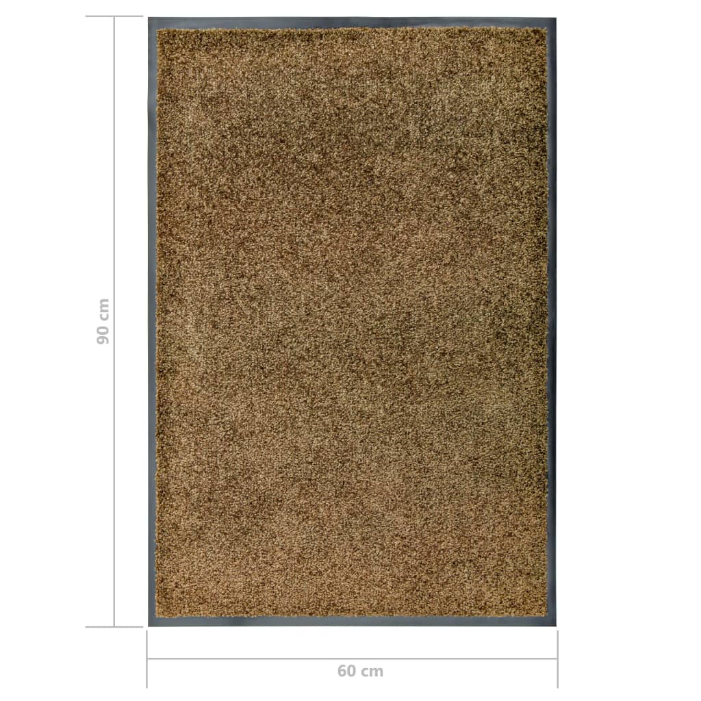 Deurmat wasbaar 60x90 cm bruin is nu te koop bij PeponiXL, paradijselijk wonen!