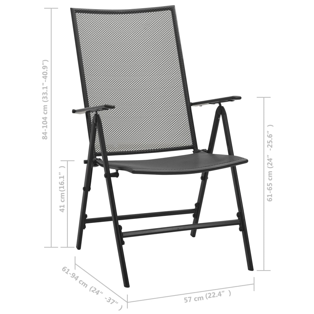 Klapstoelen mesh 4 st staal antraciet is nu te koop bij PeponiXL, paradijselijk wonen!