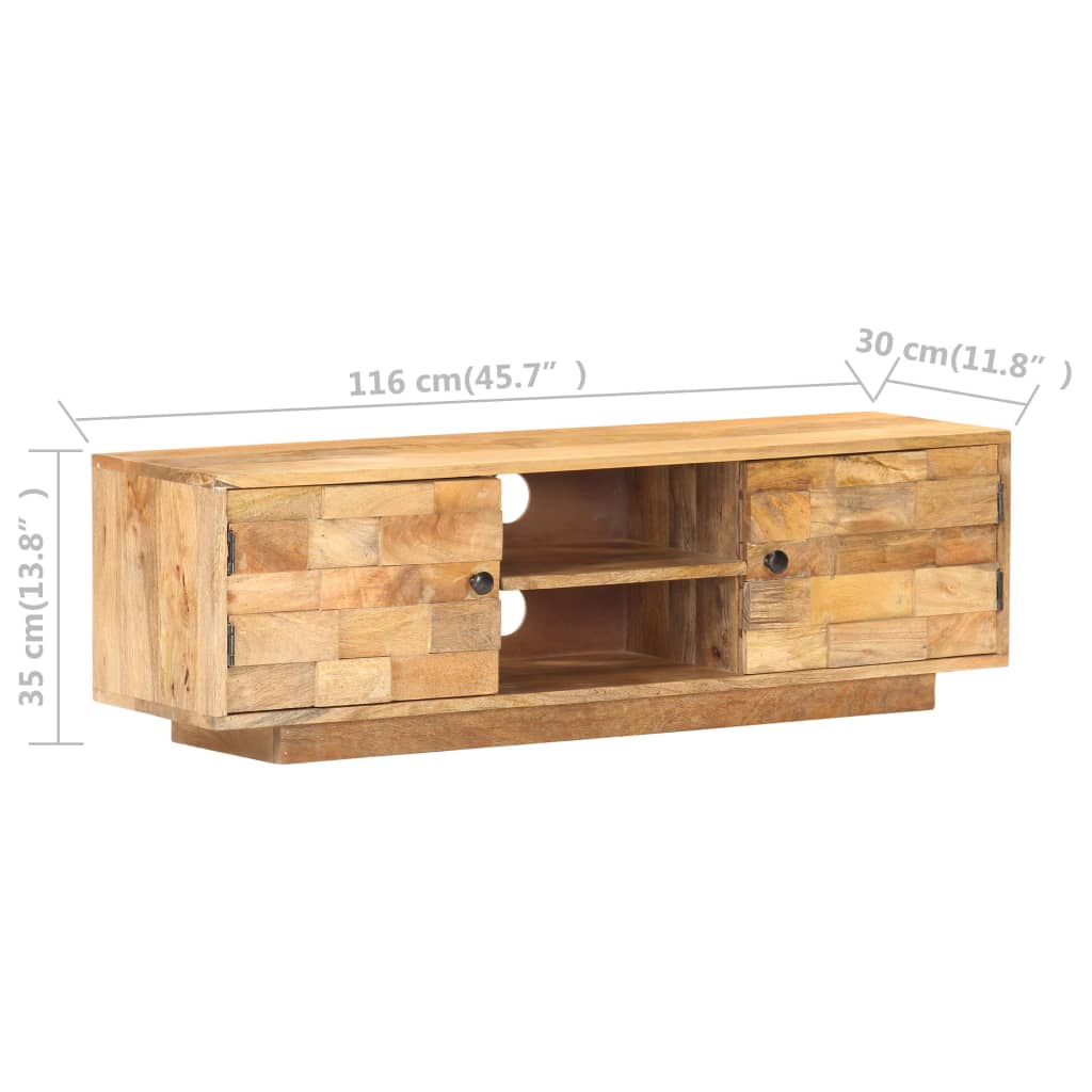 Tv-meubel 116x30x35 cm massief mangohout is nu te koop bij PeponiXL, paradijselijk wonen!