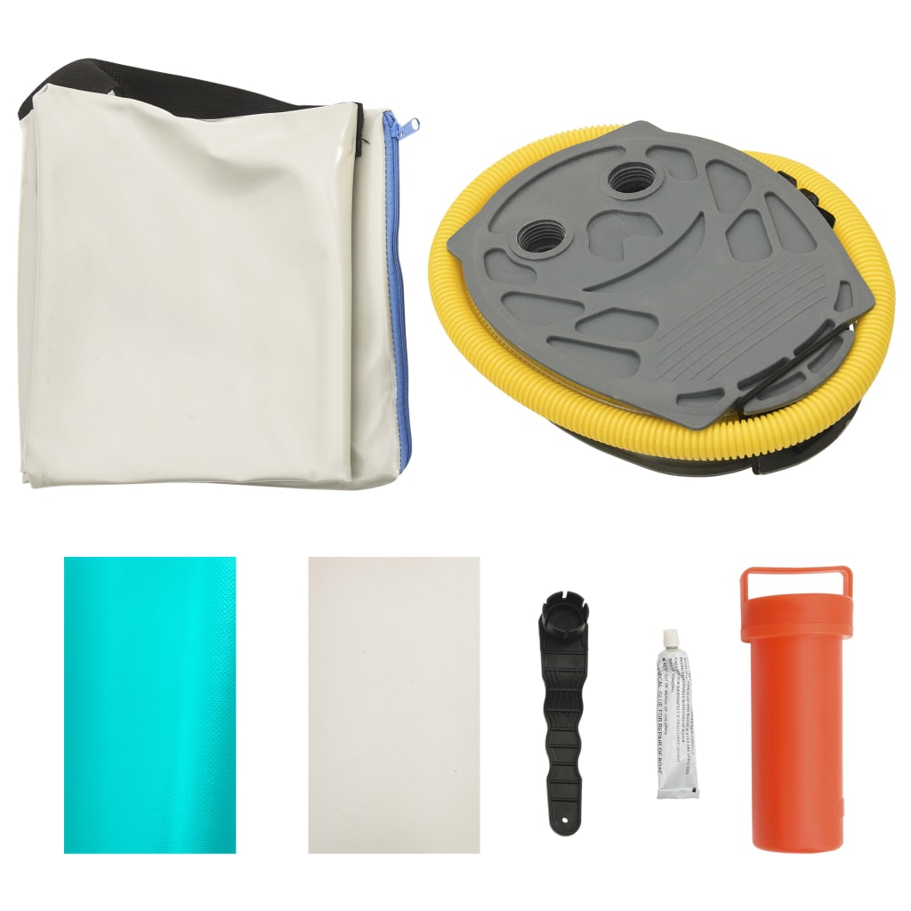 Gymnastiekmat met pomp opblaasbaar 300x100x15 cm PVC groen is nu te koop bij PeponiXL, paradijselijk wonen!