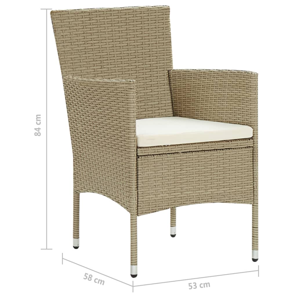 Tuinstoelen 2 st poly rattan beige is nu te koop bij PeponiXL, paradijselijk wonen!
