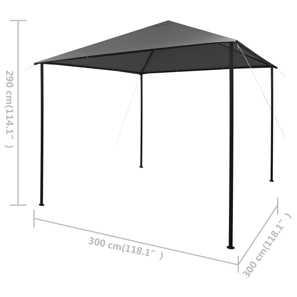 Prieel 180 g/m² 3x3 m stof en staal antraciet is nu te koop bij PeponiXL, paradijselijk wonen!