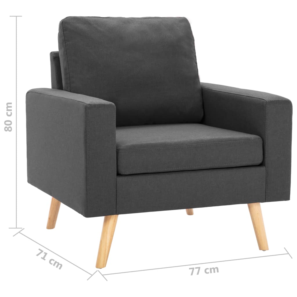 2-delig Bankstel stof donkergrijs is nu te koop bij PeponiXL, paradijselijk wonen!