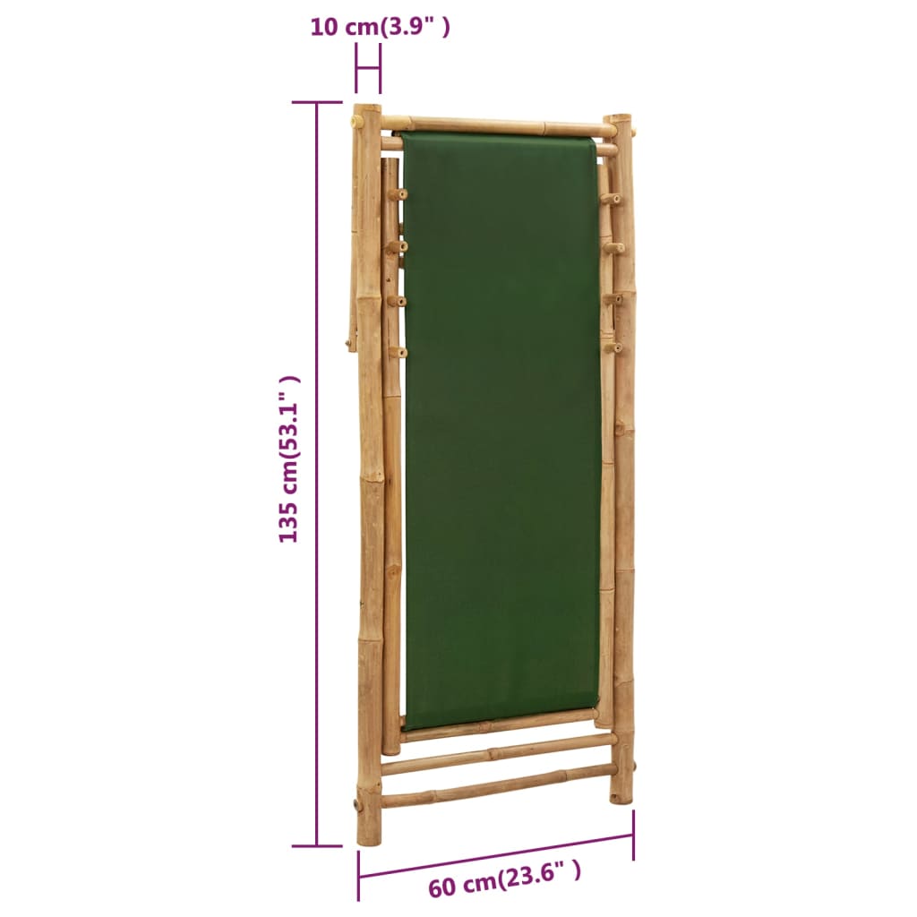 Ligstoel bamboe en canvas groen is nu te koop bij PeponiXL, paradijselijk wonen!