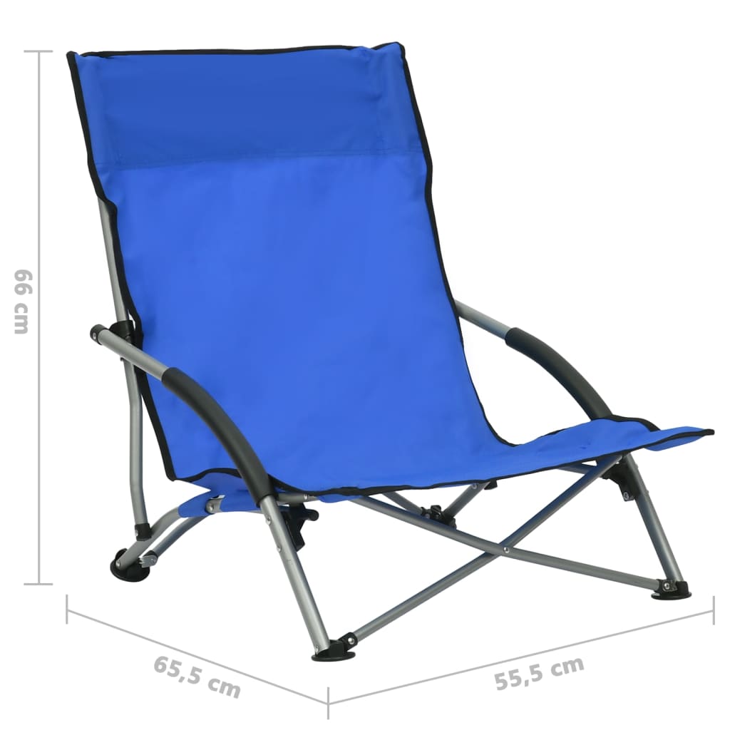 Strandstoelen 2 st inklapbaar stof blauw is nu te koop bij PeponiXL, paradijselijk wonen!