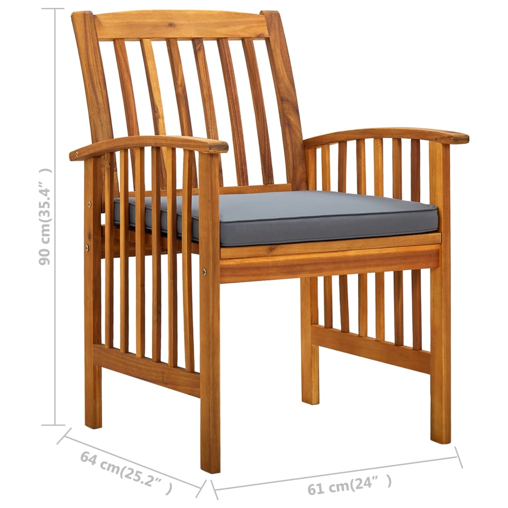 Tuinstoelen 2 st met kussens massief acaciahout is nu te koop bij PeponiXL, paradijselijk wonen!