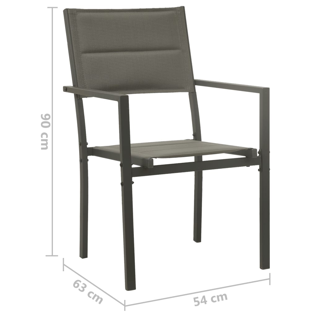 Tuinstoelen 2 st textileen en staal grijs en antracietkleurig is nu te koop bij PeponiXL, paradijselijk wonen!