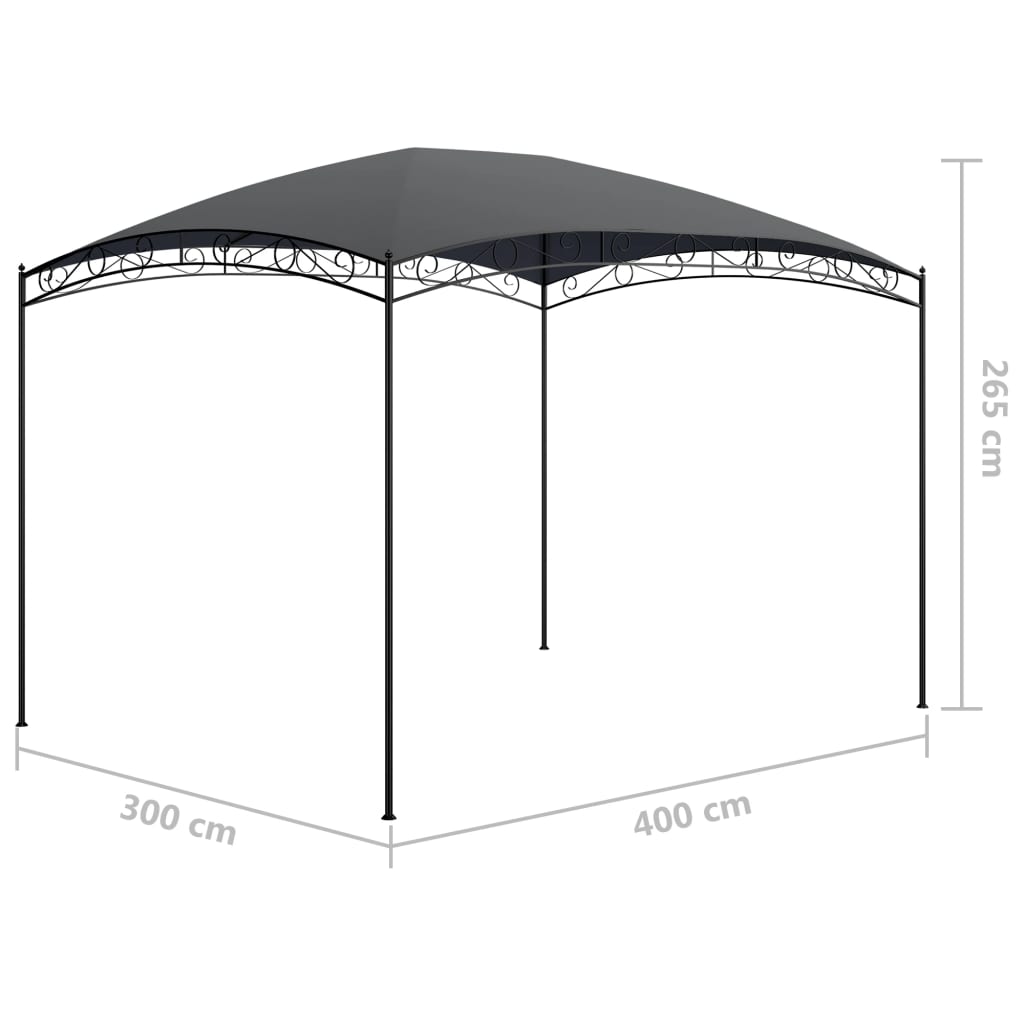 Prieel 180 g/m² 3x4x2,65 m antraciet is nu te koop bij PeponiXL, paradijselijk wonen!