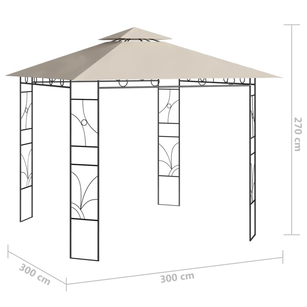 Prieel 160 g/m² 3x3x2,7 m crèmekleurig is nu te koop bij PeponiXL, paradijselijk wonen!