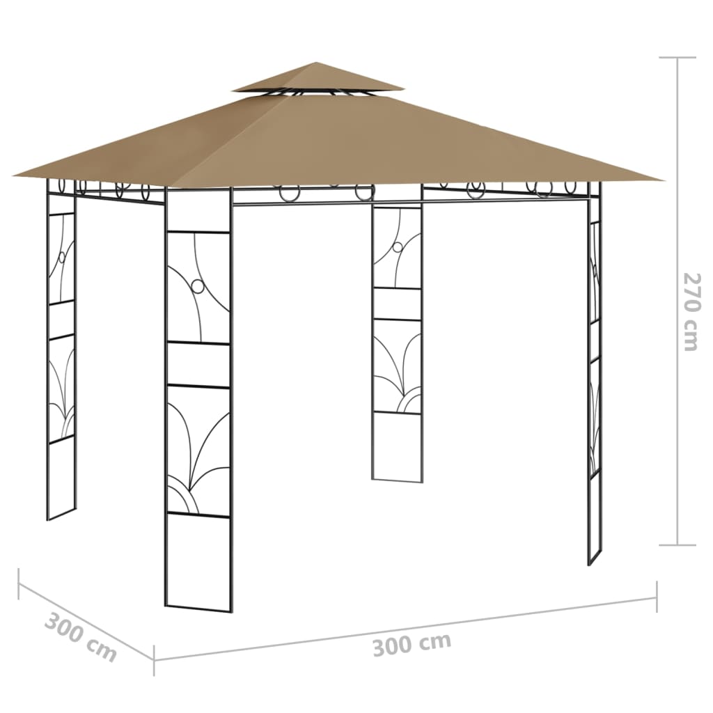 Prieel 160 g/m² 3x3x2,7 m taupe is nu te koop bij PeponiXL, paradijselijk wonen!