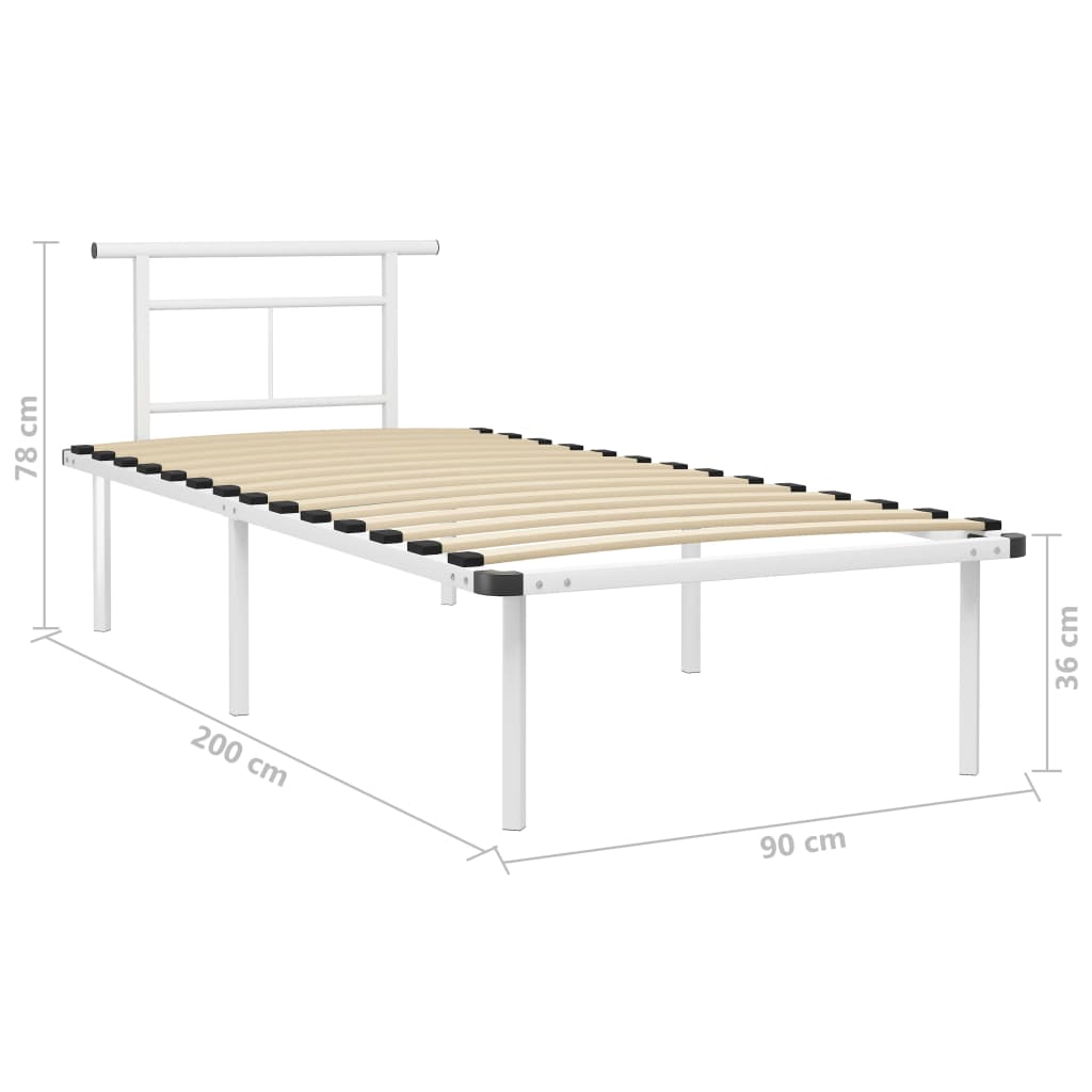 Bedframe metaal wit 90x200 cm is nu te koop bij PeponiXL, paradijselijk wonen!