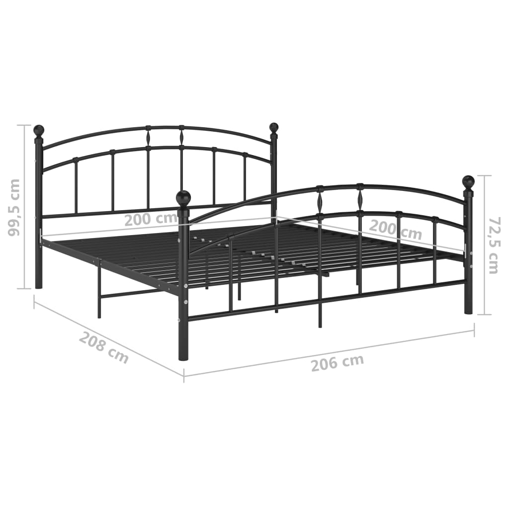 Bedframe metaal zwart 200x200 cm is nu te koop bij PeponiXL, paradijselijk wonen!