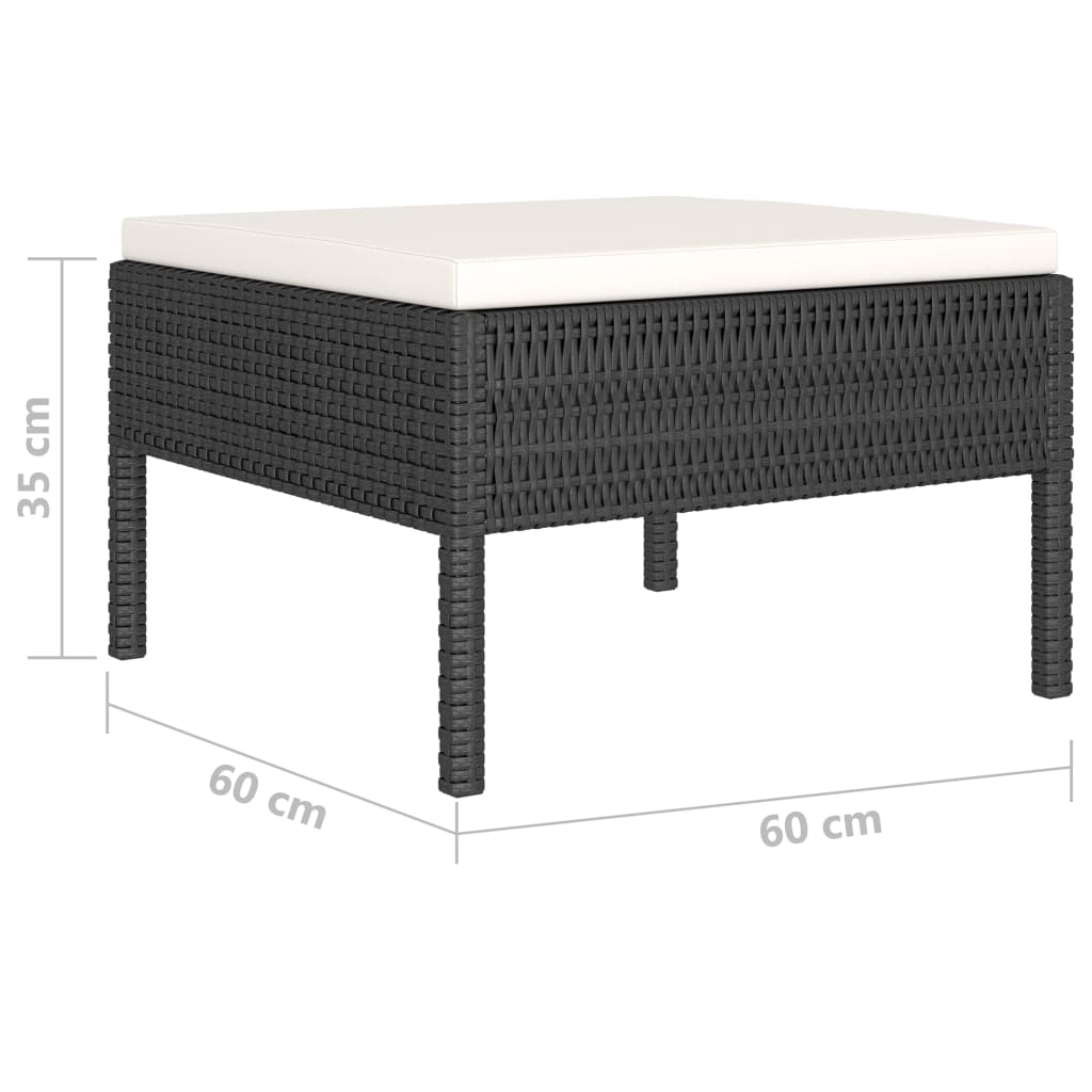 4-delige Loungeset met kussens poly rattan zwart is nu te koop bij PeponiXL, paradijselijk wonen!