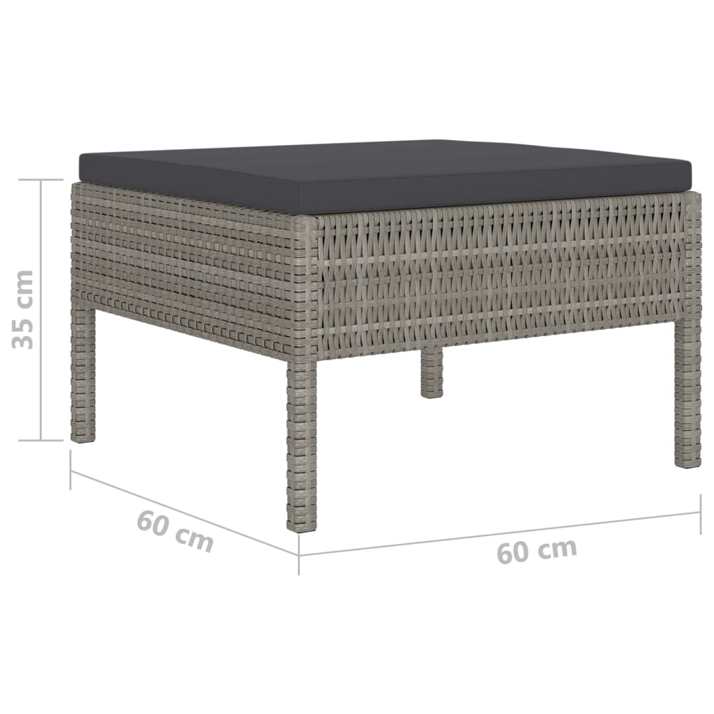 10-delige Loungeset met kussens poly rattan grijs is nu te koop bij PeponiXL, paradijselijk wonen!