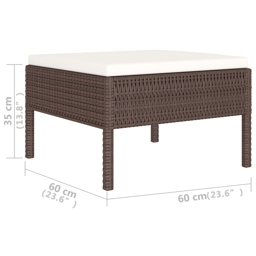 6-delige Loungeset met kussens poly rattan bruin is nu te koop bij PeponiXL, paradijselijk wonen!